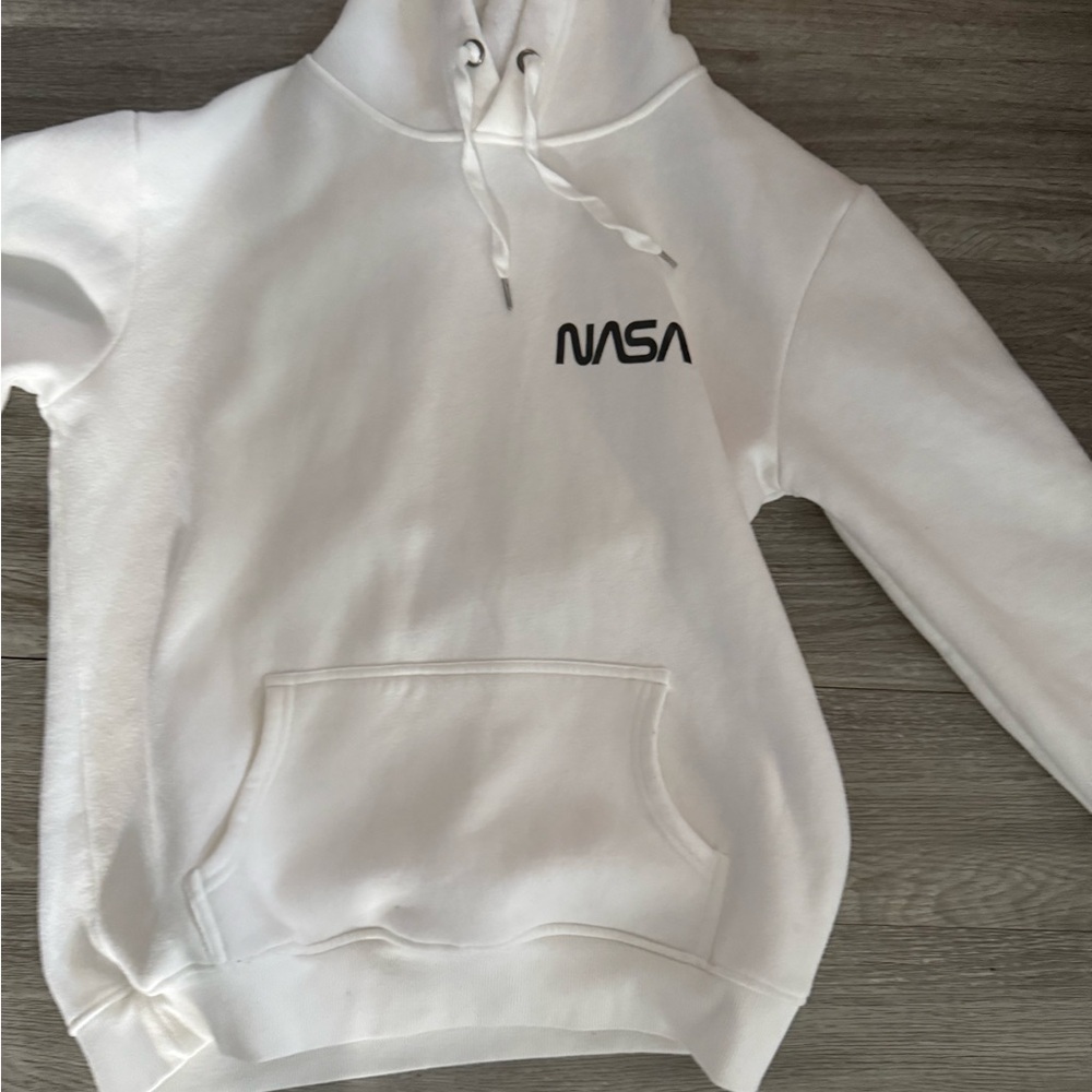 Rue21 White Hoodie with Black NASA Logo